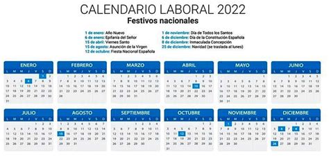 Calendario Laboral Estos Son Todos Los Festivos Y Puentes Del