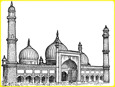 2002 Sketsa Gambar Masjid Lengkap Paling Mudah Digambar