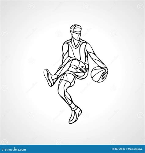 Basketball Player Abstract Silhouette Stock Vector Illustration Of
