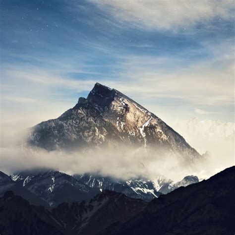 Epic Mountain At Sunrise In Canmore Alberta Stock Photo Image Of