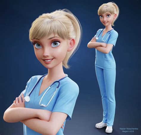 Artstation Nurse Megan Nazar Noschenko Character Design Nurse