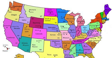 Map Of The 50 States And Capitals Map Of The World
