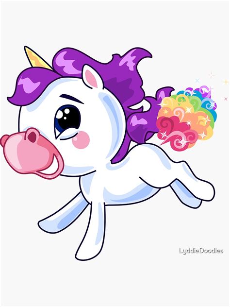 Rainbow Unicorn Farts Sticker For Sale By Lyddiedoodles Redbubble