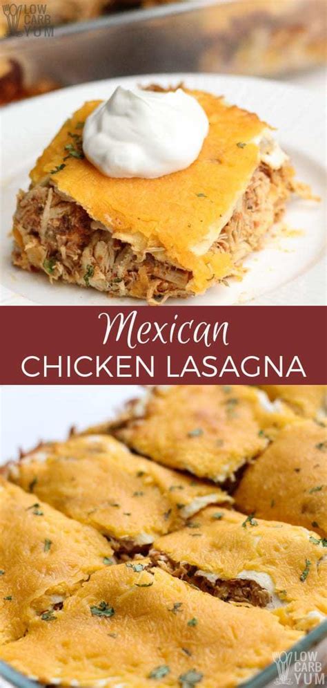 Easy Mexican Chicken Lasagna Casserole Low Carb Yum