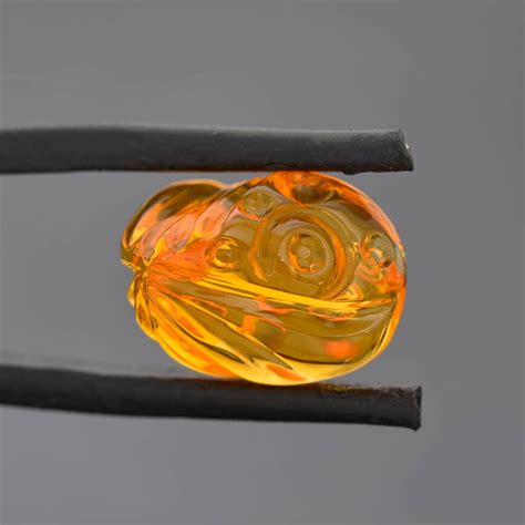 Stunning Bright Orange Fire Opal Carving From Mexico 641 Cts