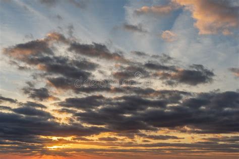 Sunset Sunrise With Clouds Light Rays Stock Photo Image Of Nature