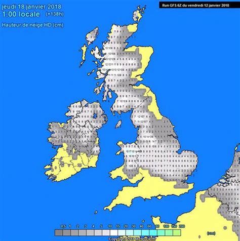 Snow Forecast Map Where Could Snow Fall In The Uk