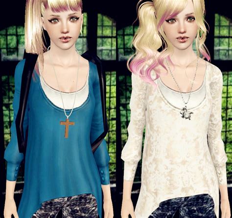Js Sims 3 Loose Top With Snow Jeans Outfit Move To Js