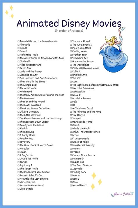 It has the entire marvel cinematic universe, and the star wars franchise. Free Disney Movies List of 400+ Films on Printable ...