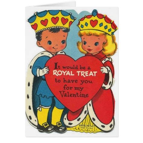 Retro King And Queen Royal Valentines Day Card Zazzle