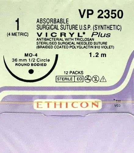 Ethicon Vicryl Plus Sutures Usp 1 12 Circle Round Body Vp 2350