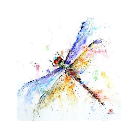 Watercolor Dragonfly Dragonfly Painting Watercolor Cards Original