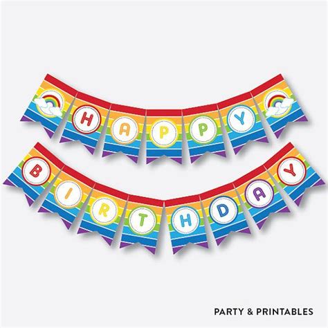 Instant Download Rainbow Party Banner Rainbow Happy By Everjolly