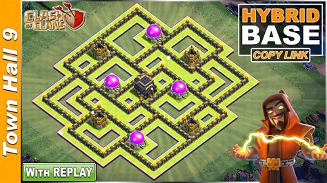 New Best Th9 Base 2021 With Replay Town Hall 9 Farmingtrophy Base