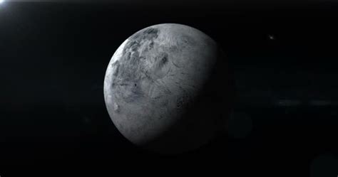 Eris Dwarf Planet Rotating Its Own Orbit Outer Space Loop Stock Video