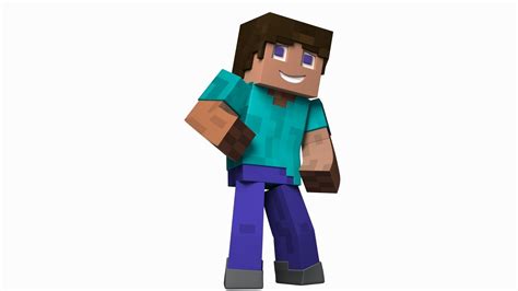 Minecraft Steve Character 3d Model Rigged Cgtrader