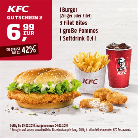 It offers various dishes on its menu that are specially designed for customers who are. KFC Gutscheine 2019 - neue kostenlose Coupons von KFC