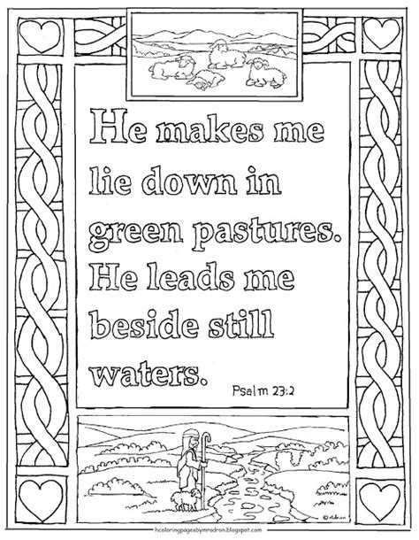 If they roll a number that they already rolled, they don't draw. Coloring Pages for Kids by Mr. Adron: Printable Psalm 23:2 ...