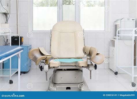 Gynecological Chair In The Clinic Ward Chair For Inspection Of Pregnant Women Stock Image