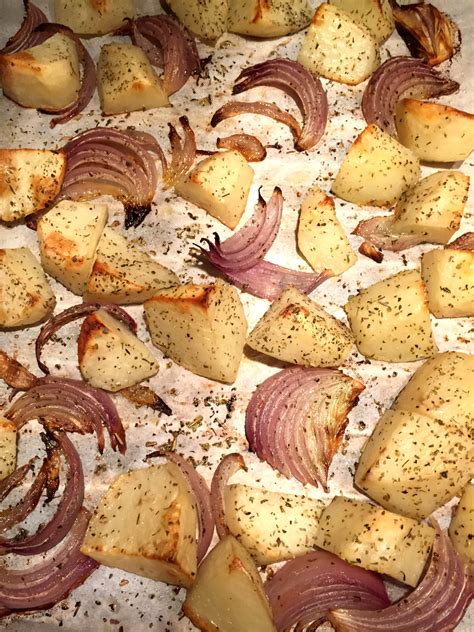 Herbed Oven Roasted Potatoes And Onions Recipe Melanie Cooks