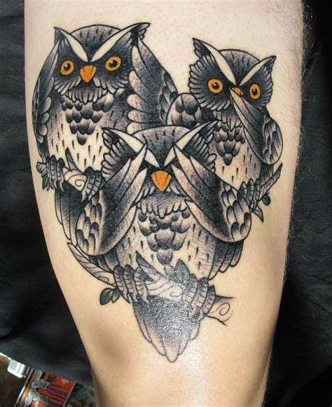 Three Owls Tattoo Owls By Samuli 1 Legacy Tattoo Helsinki I