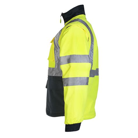 4 In 1 Reversible Safety Jacket And Vest With Ansi Reflective Strips