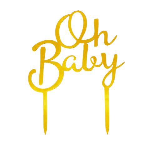 Oh Baby Cake Topper Gold Partyperfectmy