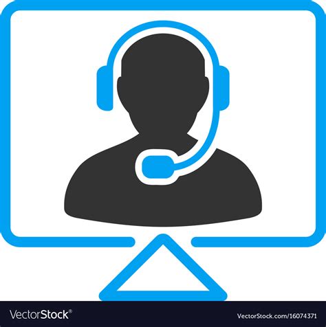 Online Support Flat Icon Royalty Free Vector Image