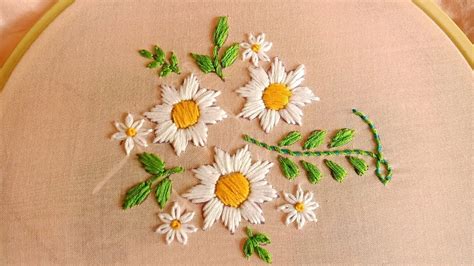 Easy White Flower Embroidery Tutorial Hand Embroidery Sweet Flower