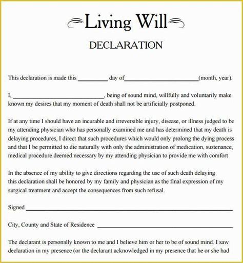 Free Will Template Of 9 Sample Living Wills Pdf Heritagechristiancollege