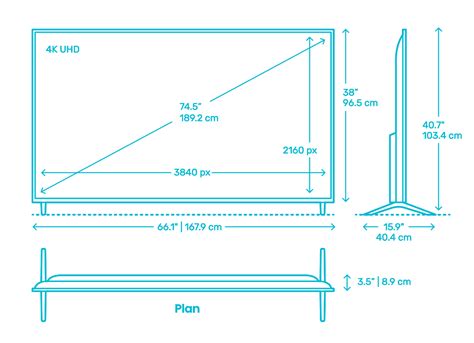Inch Tv Dimensions And Guidelines With Drawings