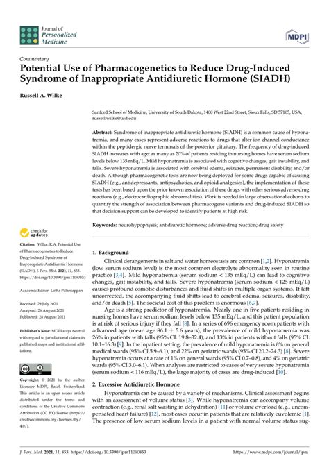 Pdf Potential Use Of Pharmacogenetics To Reduce Drug Induced Syndrome