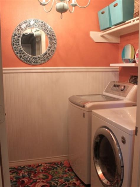 Orange And Minimalist Laundry Room Design Ideas 2013