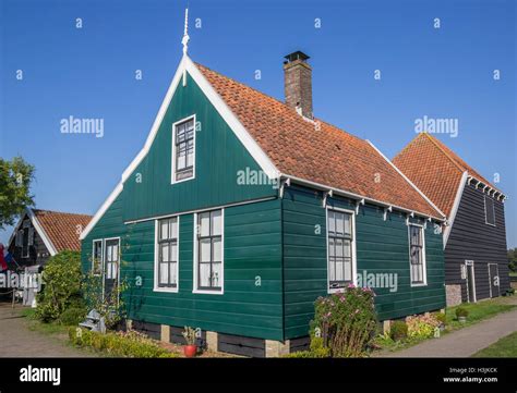Traditional Dutch Wooden House In Zaanse Schans The Netherlands Stock