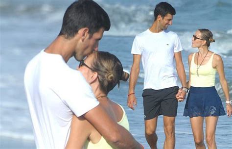 Tennis Star Novak Djokovic Plants A Sweet Kiss On Wife