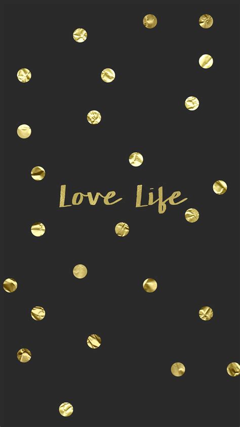 Wallpaper Background Hd Iphone Gold Confetti Black Gold Love Life Marble Wallpaper