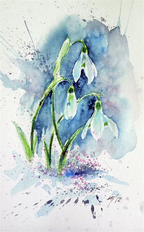 Snowdrop Painting Snowdrop By Kovacs Anna Brigitta Watercolor Art