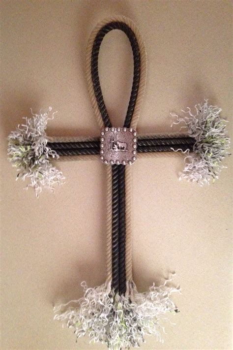 Sold But Can Make Similar Hand Crafted Lariat Rope Cross Wall Decor