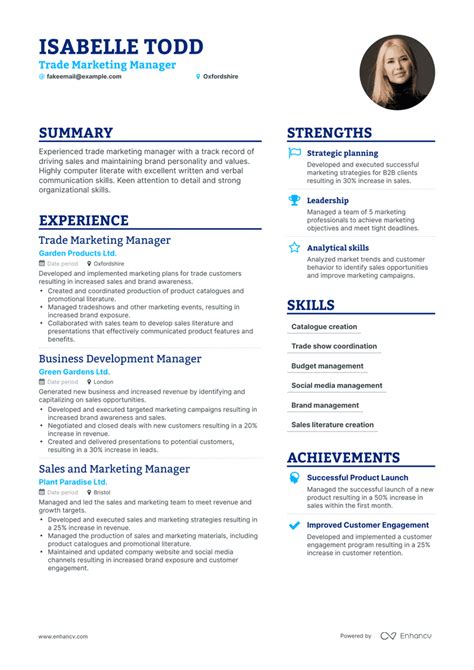 5 Trade Marketing Manager Resume Examples And Guide For 2024