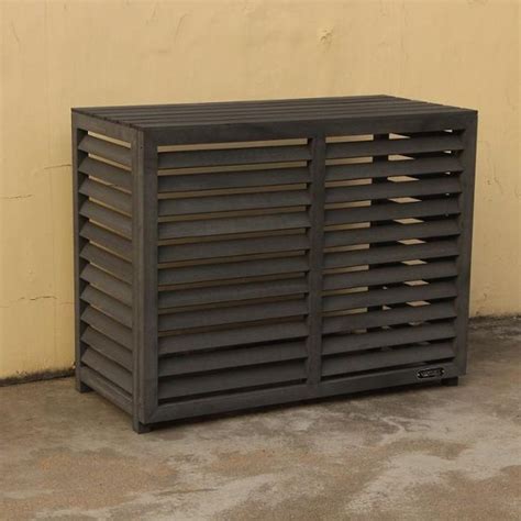 Hidden behind screens easily connected with zip ties, this air. Source Decorative WPC Wood Air conditioner Cover on m ...
