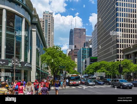 View Down The Magnificent Mile From The Michigan Avenue Bridge End