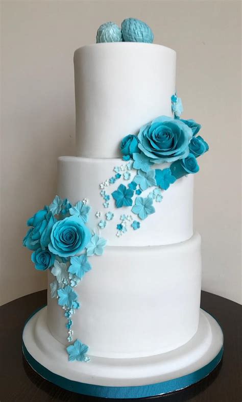 Turquoise Wedding Cake Cake By Fondant Fantasies Of Cakesdecor