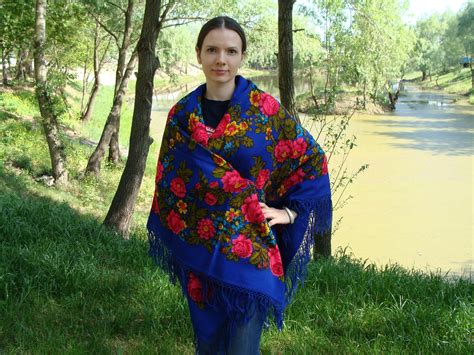Russian Shawl Russian Scarf Ukrainian Shawl Wool Shawl With Etsy