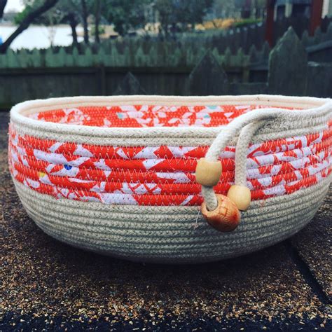 Coiled Rope Bowl Coiled Fabric Basket Clothesline Basket Coiled