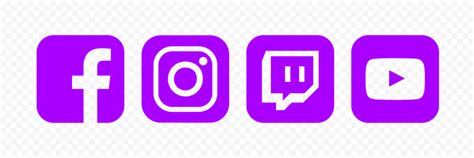 Hd Purple Facebook Instagram Twitch Youtube Square Icons Png Citypng