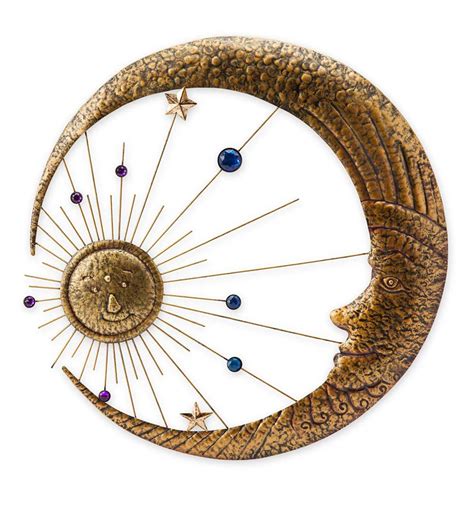 Radiant Sun And Moon Metal Wall Art Wind And Weather