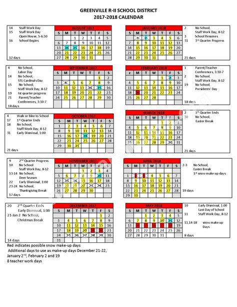 2017 2018 District Calendar Williamsville Elementary School