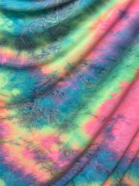 New Tie Dye Poly Spandex Pastel Colors 2 Way Stretch Medium Etsy