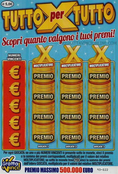 Tutto X Tutto 1ª Serie Gratta E Vinci Gratta E Vinci