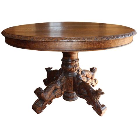 Antique French Carved Oak Hunt Table At 1stdibs